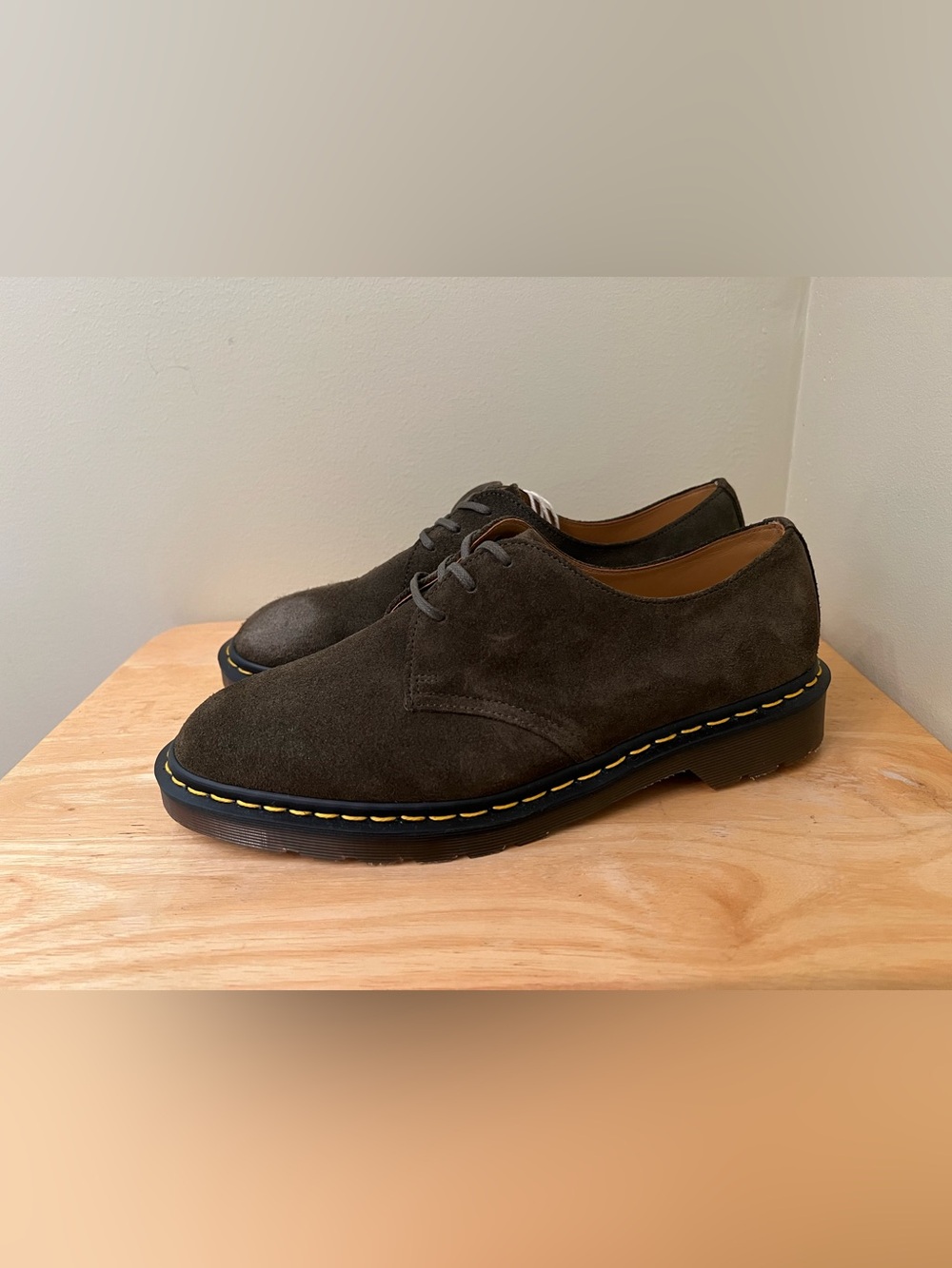 Dr. Martens 1461 Made in England Suede Oxford Loafers US 11 C.F. Stead Green